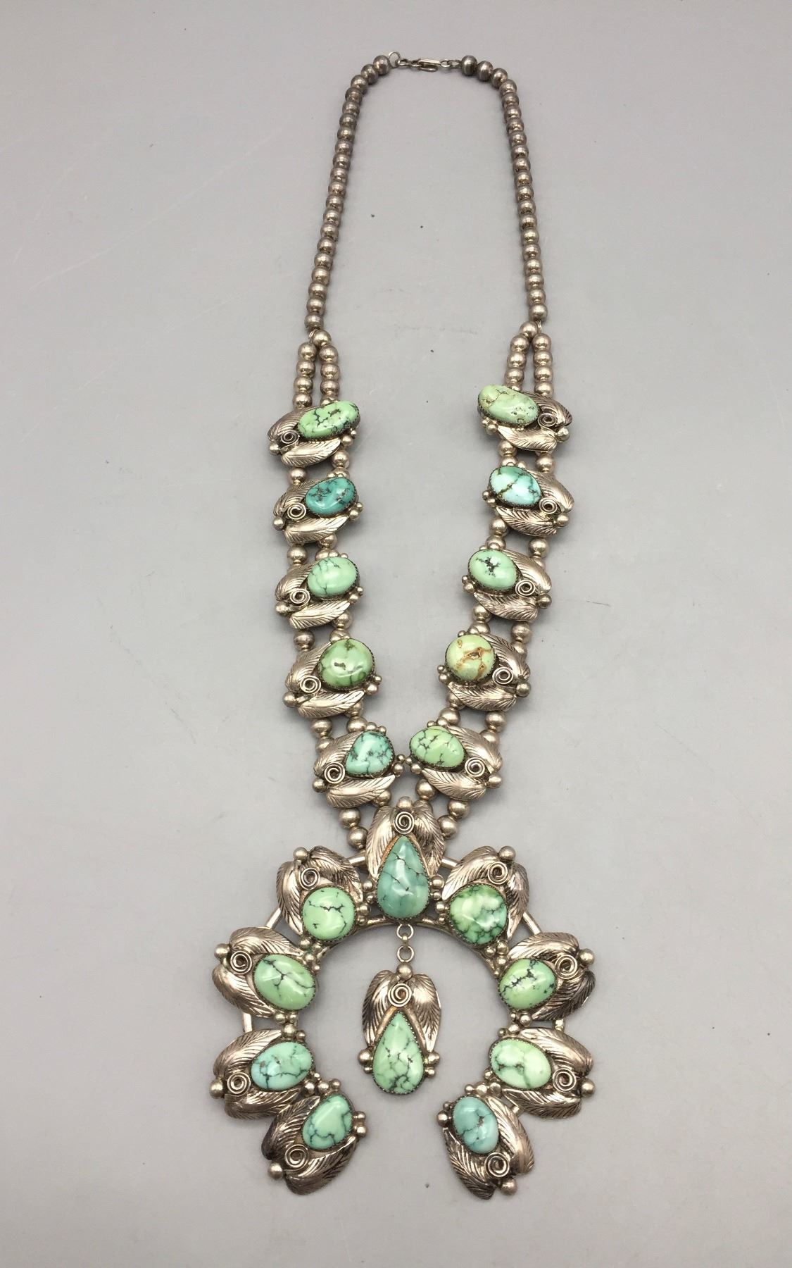 Vintage Sterling Silver Squash Blossom Necklace