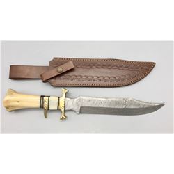 Large Damascus Bowie Knife