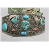 Image 1 : Large Turquoise and Coral Belt Buckle