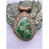 Image 1 : Antique Turquoise Pendant with Newer Chain