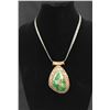 Image 8 : Antique Turquoise Pendant with Newer Chain
