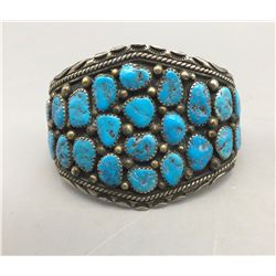 Sterling Silver and Turquoise Cluster Bracelet