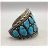 Image 2 : Sterling Silver and Turquoise Cluster Bracelet