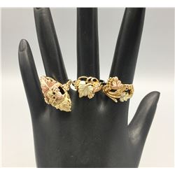 Three Black Hills Gold Rings