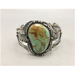 Green Turquoise and Sterling Silver Bracelet