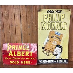 Two Vintage Tobacco Advertisement Signs