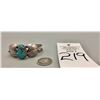 Image 8 : Vintage Sterling Silver and Turquoise Bracelet