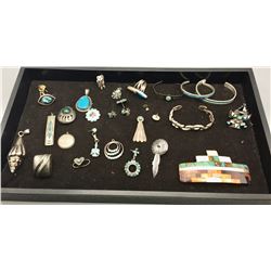 Large Group of Miscellaneous Sterling Silver and Turquoise