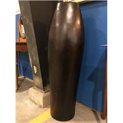 LARGE BROWN FINISH DECORATIVE VASE - 44.5  HIGH X 14  WIDE