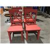Image 1 : SET OF 4 ORANGE PAINTED WOODEN SIDE CHAIRS