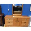 Image 1 : OAK BEDROOM DRESSER WITH MIRROR