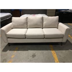 CONTEMPORARY OFF-WHITE UPHOLSTERED 3-SEATER SOFA