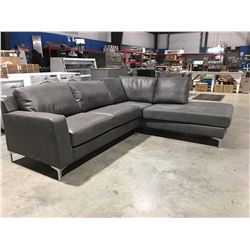 2PCE STORM CLOUD GREY UPHOLSTERED SECTIONAL SOFA