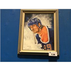 FRAMED GICLEE OIL ON CANVAS TRANSFER PRINT WAYNE GRETZKY # 99 SIGNED LIMITED EDITION 50/150