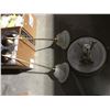 Image 1 : 4 PCE ELEGANT BRASS & FROSTED GLASS LIGHT SET, 2 DOME CEILING LIGHT FIXTURES & 2 HANGING LIGHT