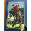Image 1 : FRAMED GICLEE OIL ON CANVAS TRANSFER PRINT GOLFER TIGER WOODS SIGNED LIMITED EDITION 51/150 BY