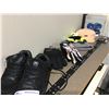 Image 1 : SHELF LOT OF ASSTD SKATEBOARD GEAR - OSIRIS SIZE 7 SHOES/2 PAIRS OF GLOVES/TOQUE/HAT/BELT/NEW