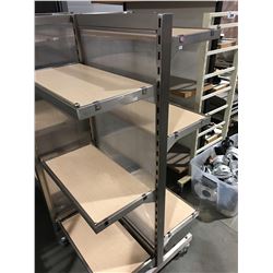 ROLLING DOUBLE SIDED SHELVING DISPLAY UNIT