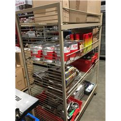 ROLLING 4 TIER METAL SHELVING UNIT