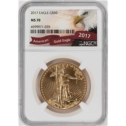 2017 $50 American Gold Eagle Coin NGC MS70