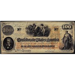 1862 $100 Confederate States of America Note