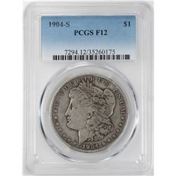 1904-S $1 Morgan Silver Dollar Coin PCGS F12