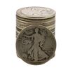 Image 1 : Roll of (20) Assorted Date 1929 and Earlier Walking Liberty Half Dollar Coins