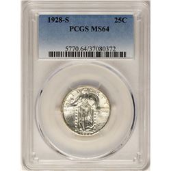 1928-S Standing Liberty Quarter Coin PCGS MS64