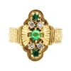 Image 2 : 14KT Yellow Gold 0.70 ctw Emerald and Diamond Ring