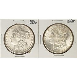 Lot of (2) 1886 $1 Morgan Silver Dollar Coins