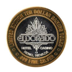 .999 Silver Eldorado Hotel and Casino $10 Casino Gaming Token Limited Edition