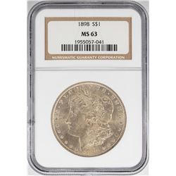 1898 $1 Morgan Silver Dollar Coin NGC MS63