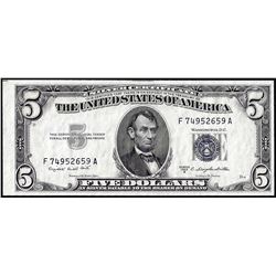 1953B $5 Silver Certificate Note