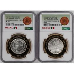 Lot of (2) 2013 Mexico Congress of America Coins NGC PL69