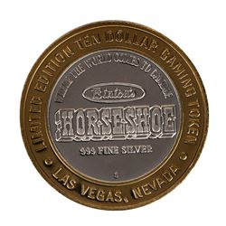 .999 Fine Silver Horseshoe Las Vegas, Nevada $10 Limited Edition Gaming Token