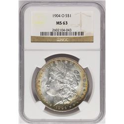 1904-O $1 Morgan Silver Dollar Coin NGC MS63 Amazing Toning