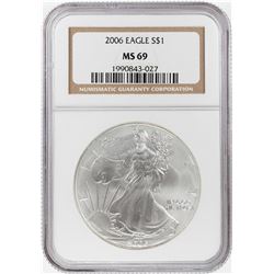 2006 $1 American Silver Eagle Coin NGC MS69