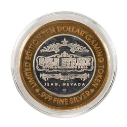 .999 Fine Silver Gold Strike Jean, Nevada $10 Limited Edition Gaming Token