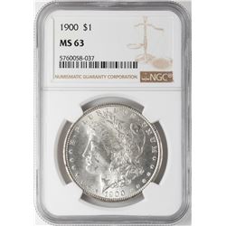 1900 $1 Morgan Silver Dollar Coin NGC MS63