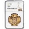 Image 1 : 1924 $20 St. Gaudens Double Eagle Gold Coin NGC MS63
