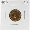 Image 1 : 1912 $2 1/2 Indian Head Quarter Eagle Gold Coin