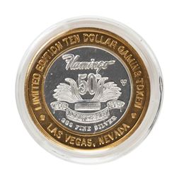 .999 Silver Flamingo Hilton Las Vegas, Nevada $10 Casino Limited Edition Gaming Token