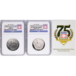 Opening Day 2014-D & 2014-S Baseball Hall of Fame Half Dollar Coins NGC MS70/PF70