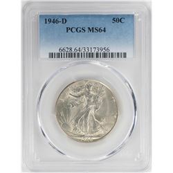 1946-D Walking Liberty Half Dollar Coin PCGS MS64