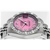 Image 5 : Rolex Ladies Stainless Steel Pink Pyramid Diamond Datejust Wristwatch