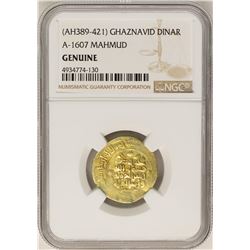 AH389-421 Ghaznavid Dinar A-1607 Mahmud Gold Coin NGC Genuine