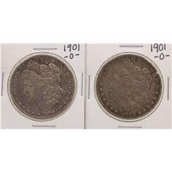 Lot of (2) 1901-O $1 Morgan Silver Dollar Coins