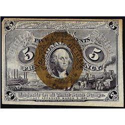 March 3, 1863 Second Issue Five Cent Fractional Currency Note