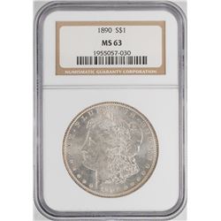 1890 $1 Morgan Silver Dollar Coin NGC MS63