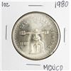 Image 1 : Brilliant Uncirculated 1980 Mexico Una Onza Casas De Moneda Silver Coin